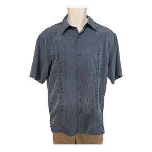 Cabana Mens Resort Button Up Shirt~Size M~Short Sleeve Hawaiian Vacation L10 08